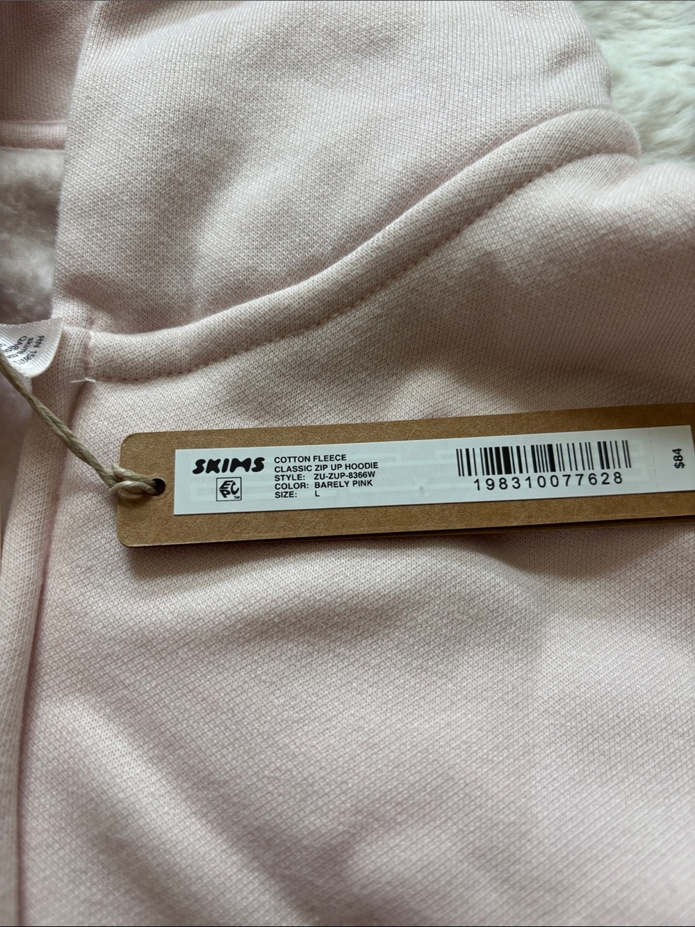 SKIMS Pale Pink Full-Zip Hoodie - Women's Jacket - Picture 2 of 5